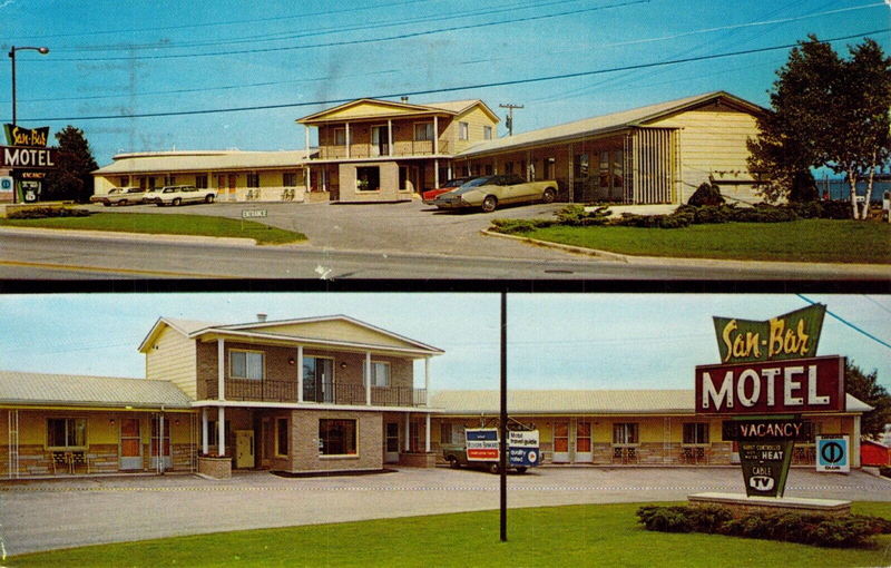 San Bar Motel (San-Bar Motel) - Vintage Postcard (newer photo)